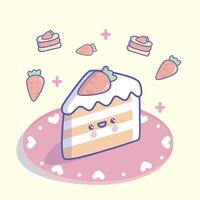 Kawaii carrot cake vector