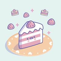 Kawaii red velvet cake vector