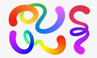 3d ribbon with gradient colors on white background. vector