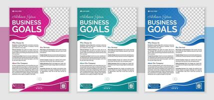 Three business goals banners with different colors and designs vector