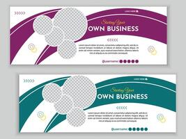 Business banner template with circles and shapes vector