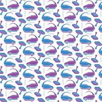 A pattern of cars and trucks on a white background vector