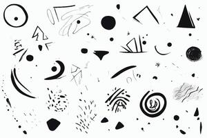 A set of black and white abstract shapes vector