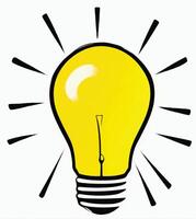 A light bulb with a black background vector