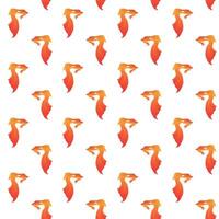 Goldfish with a fluffy tail. Seamless pattern. illustration isolated on a white background. vector