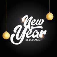 Happy new year lettering text for happy new year vector