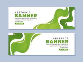 Abstract green waves banner template vector