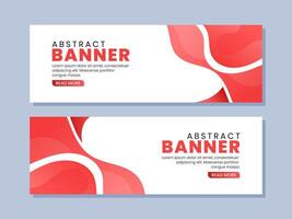 Abstract red waves banner template vector