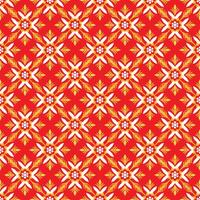 a red and white pattern with a star design vector