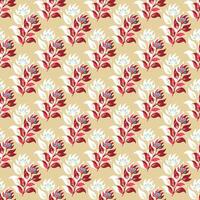 a pattern with red and blue flowers on a beige background vector