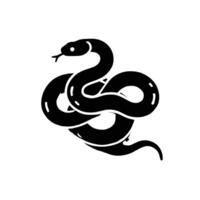 A black and white snake logo on a white background vector
