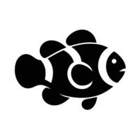 An image of a black and white clown fish vector