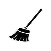 A broom icon on a white background vector