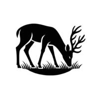 Deer silhouette on white background vector