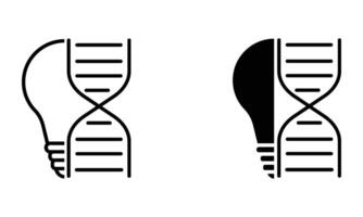 Lightbulb with DNA strand icon vector