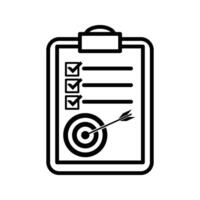 document checklist with arrow target icon vector