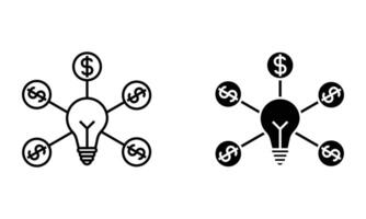 lightbulb with connecting line and money icon vector
