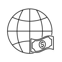 globe with a money icon vector