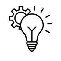 light bulb idea with cogwheel icon vector