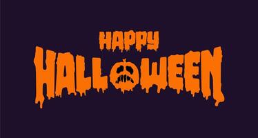 Happy Halloween Typography with Spooky Jack o Lantern Graphic. Perfect for Halloween Banners, Posters, Cards, and Digital Projects vector