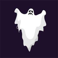 Spooky Floating Ghost Illustration with Eerie Expression. Perfect Art for Halloween Themed Designs, Invitations, Posters, and Digital Projects vector