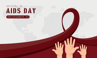 World AIDS Day template with many sufferers hands need help vector