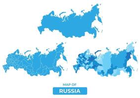Bluescale Russia map in different style border outline illustration set vector