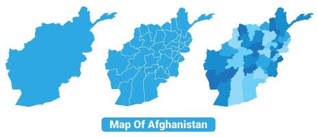 Bluescale Afghanistan map in different style border outline illustration set vector