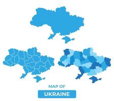 Bluescale Ukraine map in different style border outline illustration set vector