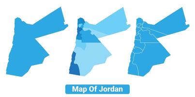 Bluescale Jordan map in different style border outline illustration set vector