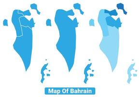Bluescale Bahrain map in different style border outline illustration set vector