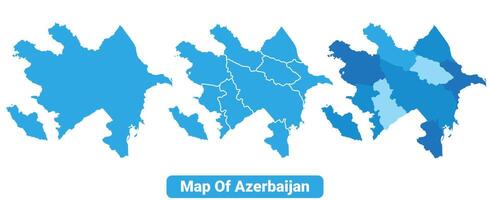 Bluescale Azerbaijan map in different style border outline illustration set vector