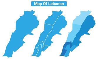 Bluescale Lebanon map in different style border outline illustration set vector