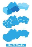 Bluescale Slovakia map in different style border outline illustration set vector