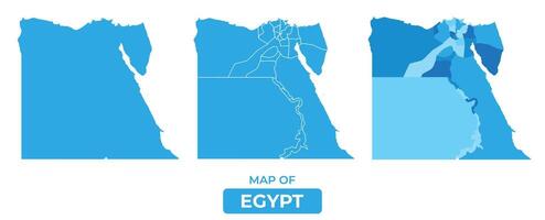 Bluescale Egypt map in different style border outline illustration set vector