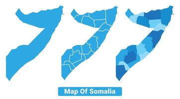 Bluescale Somalia map in different style border outline illustration set vector