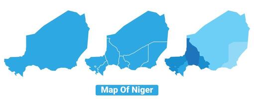 Bluescale Niger map in different style border outline illustration set vector