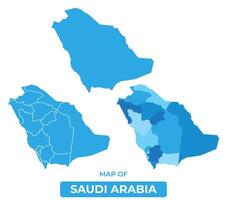 Bluescale Saudi Arabia map in different style border outline illustration set vector