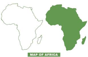 Simple Africa Outline flat map style illustration set vector