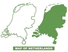 Simple Netherlands Outline flat map style illustration set vector