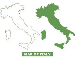 Simple Italy Outline flat map style illustration set vector