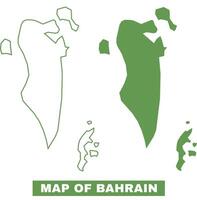 Simple Bahrain Outline flat map style illustration set vector