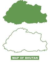 Simple Bhutan Outline flat map style illustration set vector