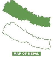Simple Nepal Outline flat map style illustration set vector