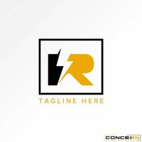 Logo design graphic concept creative abstract premium stock initial R or IR font volt watt electric thunder. Related monogram typography brand vector