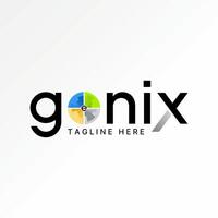 Logo design graphic concept creative premium stock initial O font business bar chart performance latter Genix word Related to typography genius vector