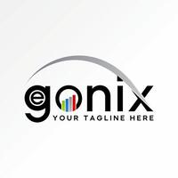 Logo design graphic concept creative premium stock initial O font graphic bar chart Genix Genius word swoosh Relate monogram typography finance vector