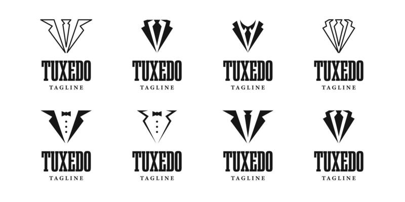 Set of tuxedo logo design template illustration idea