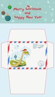 The layout is a blank letter to fill out to be sent by mail to Santa Claus the symbol of the new year is a snake with a toy vector