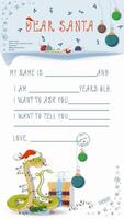 A letter for Santa Claus with lines to fill in wishes and data A snake wrapped in garlands vector